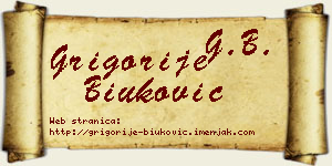 Grigorije Biuković vizit kartica